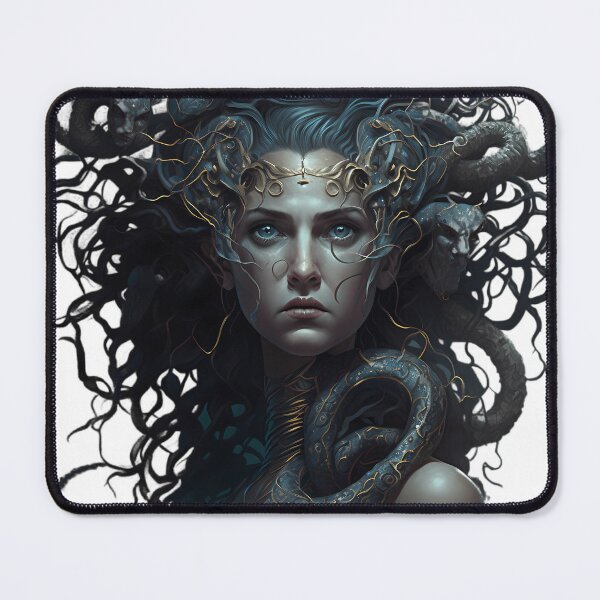 Aquatic Medusa Unique Mythological Desk Decor, Horror Desk Mat