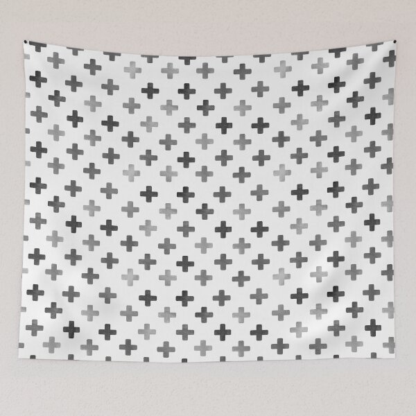 Item preview, Grey Swiss Cross Pattern - Gray and White Crosses designed and sold by inspirationzgal.