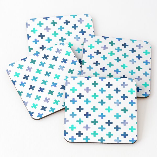 Item preview, Blue Swiss Cross Pattern - Blues and White Crosses designed and sold by inspirationzgal.