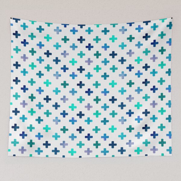 Item preview, Blue Swiss Cross Pattern - Blues and White Crosses designed and sold by inspirationzgal.