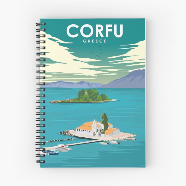 Item preview, Corfu Greece Vintage Minimal Retro Travel Poster designed and sold by Stadify.