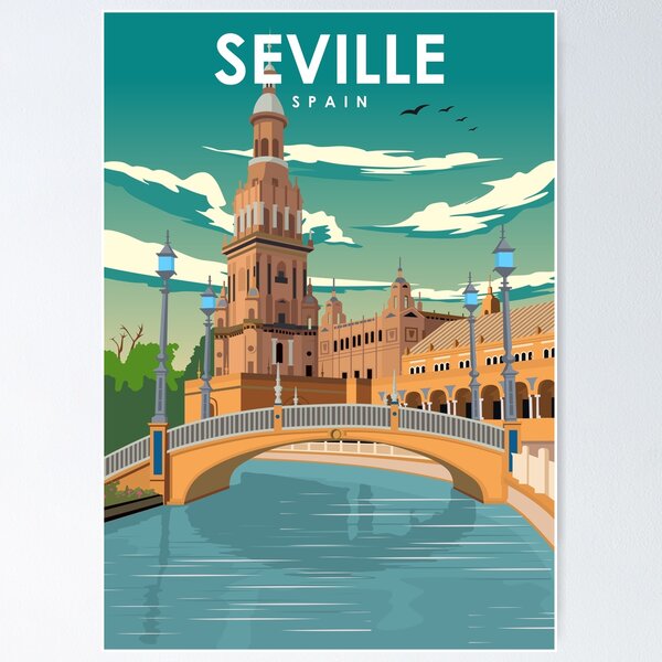 Seville Spain Vintage Minimal Retro Travel Poster | Poster