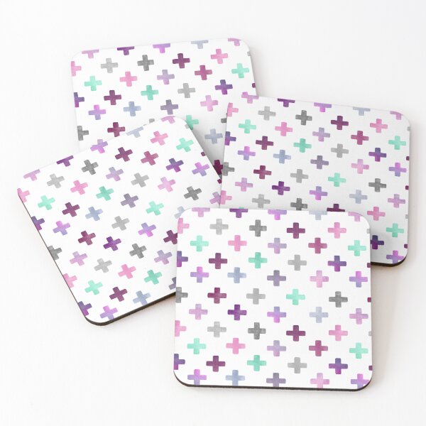 Item preview, Purple Pink Swiss Cross Pattern - Girly Crosses on White designed and sold by inspirationzgal.