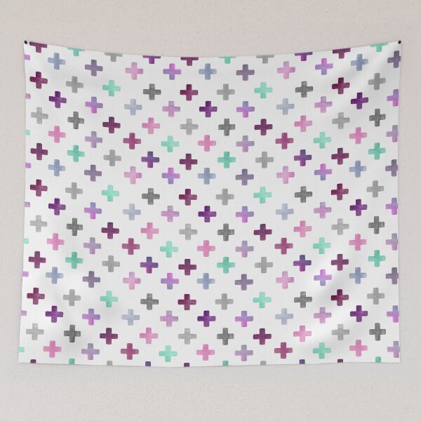 Item preview, Purple Pink Swiss Cross Pattern - Girly Crosses on White designed and sold by inspirationzgal.