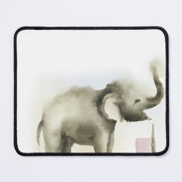 Item preview, The happy elephant - watercolor designed and sold by The Iconic Minimalist.
