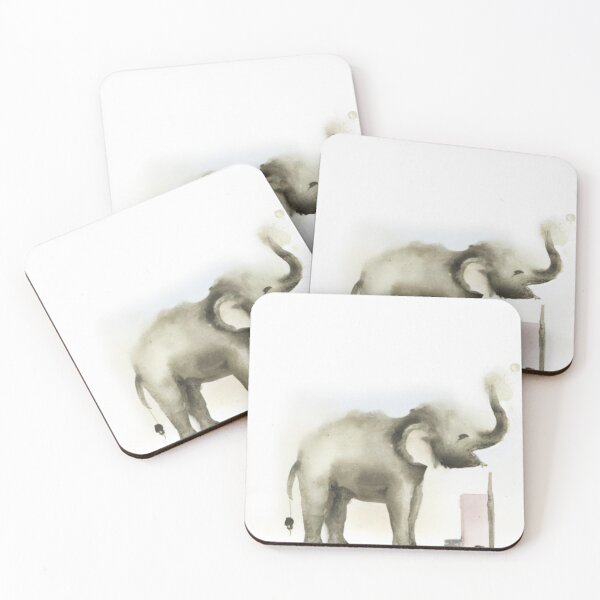 Item preview, The happy elephant - watercolor designed and sold by The Iconic Minimalist.