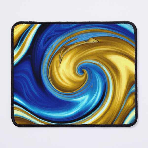 Item preview, Flowing colors of blue and gold designed and sold by The Iconic Minimalist.