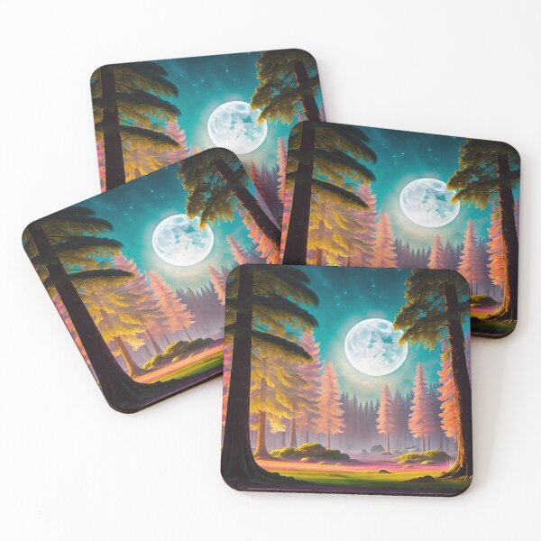 Item preview, A Full Moon Illuminating A Vibrant, Colorful Forest, Its Light Creating A Vibrant Atmosphere Ai Generated Art designed and sold by AiGens.