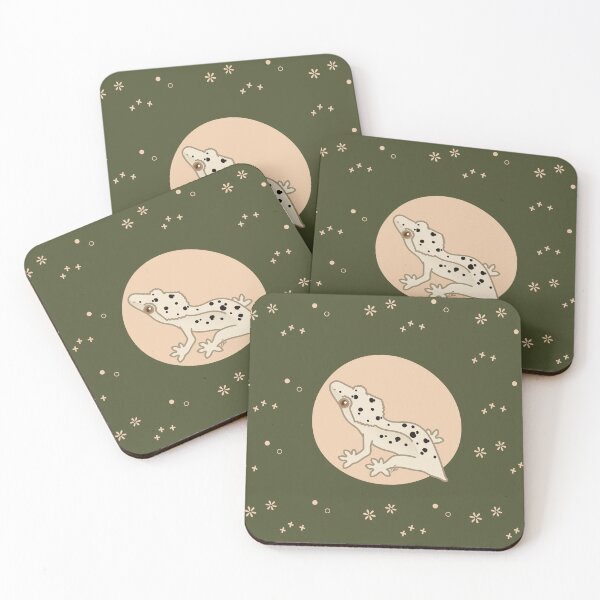 Item preview, White Dalmatian Crested Gecko - Cute Crestie Original Illustration designed and sold by anacecilia.