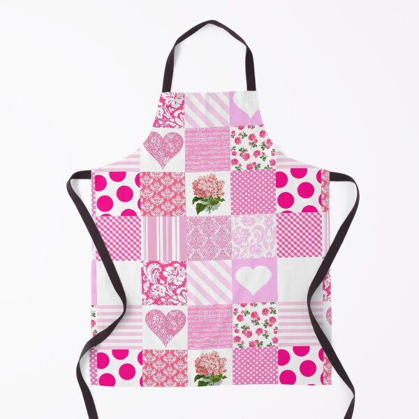 Artikelvorschau, Süßes rosa Imitat-Patchwork-Steppdecken-Muster quadriert rosa und weiße Herzen u. Blumen entworfen und verkauft von inspirationzgal.