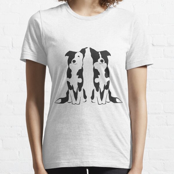 Double Trouble | Border Collies | NickerStickers on Redbubble Essential T-Shirt