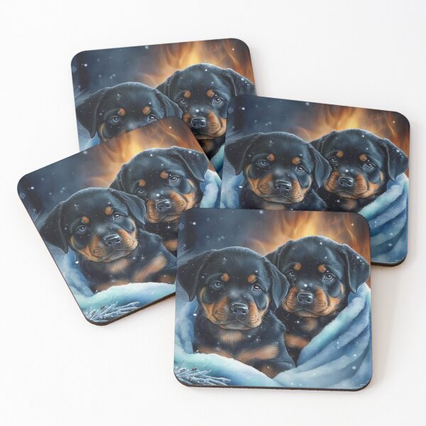 Item preview, Rottweiler Puppies In Snow designed and sold by Nocturne  Paws.