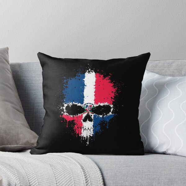 Item preview, Chaotic Dominican Flag Splatter Skull designed and sold by JeffBartels.