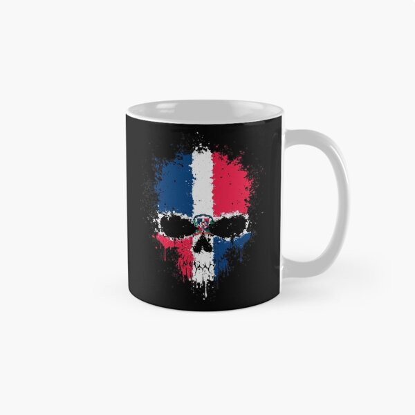 Item preview, Chaotic Dominican Flag Splatter Skull designed and sold by JeffBartels.
