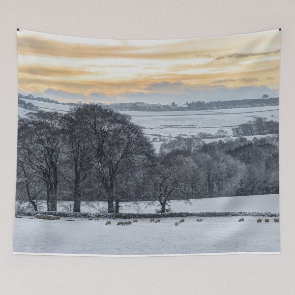 Item preview, Campos en puesta de sol de invierno designed and sold by HaleyRedshaw.