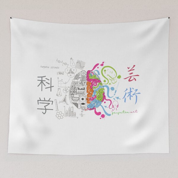 Item preview, One Brain Science and Art - in Japanese: Kagaku & Geijutsu designed and sold by royumi.