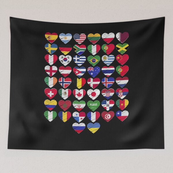 Item preview, World Love - Flag Hearts designed and sold by ChrisFeil.