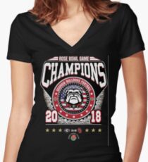 Rose-Bowl-Game-Champions Women's Fitted V-Neck T-Shirt