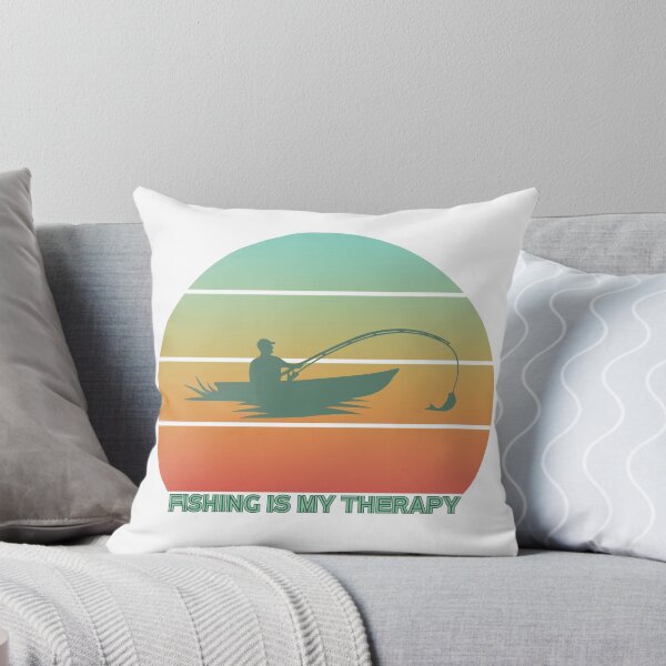 Item preview, Fishing is My Therapy Retro Sunset designed and sold by Print-A-Joke.