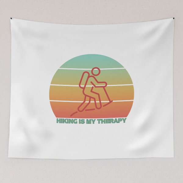 Item preview, Hiking is My Therapy Retro Sunset designed and sold by Print-A-Joke.