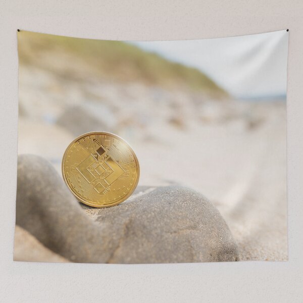 Item preview, Binance BNB crypto coin on the beach designed and sold by salarkoshop.