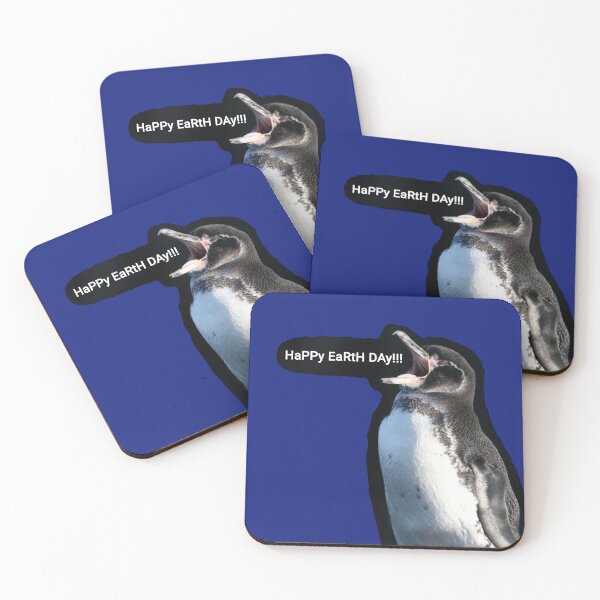 Item preview, Galapagos Penguin Earth Day (Blue #0F1D7B background) designed and sold by SBPenguins.
