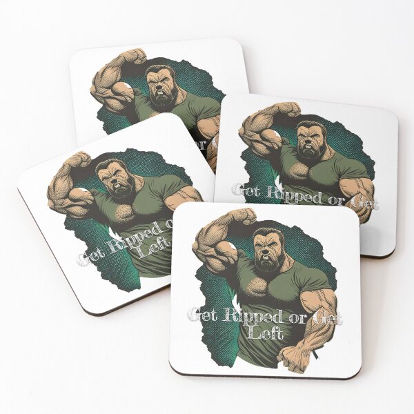 Item preview, Get Ripped or Get LeftDesignBodybuilding Fitness Gym Workout Exercise Merch Print Design designed and sold by tengamerx.