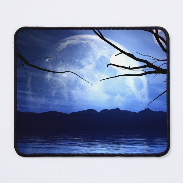 Item preview, background with moon, planet and tree silhouette designed and sold by LOSMISHOP.