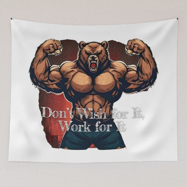 Item preview, Don't Wish for It, Work for ItDesignBodybuilding Fitness Gym Workout Exercise Merch Print Design designed and sold by tengamerx.
