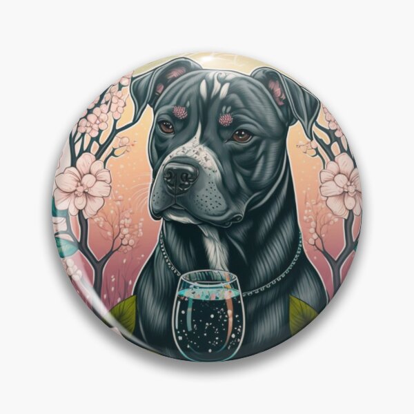Item preview, Staffy Enjoys A Drink designed and sold by Nocturne  Paws.