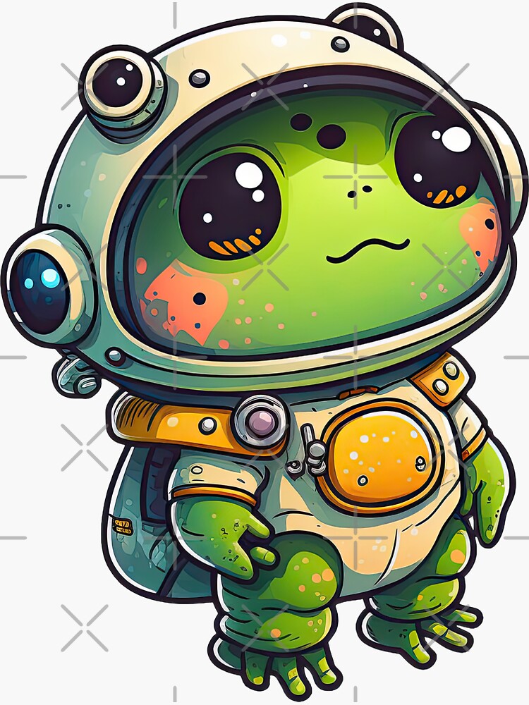 Cute Frog Stickers, Laptop Stickers, Kawaii frog, space frog