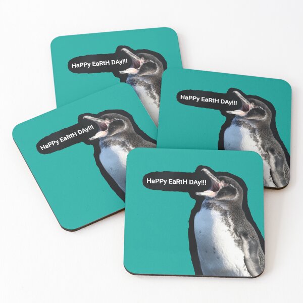 Item preview, Galapagos Penguin Earth Day (Teal #03A096 background) designed and sold by SBPenguins.