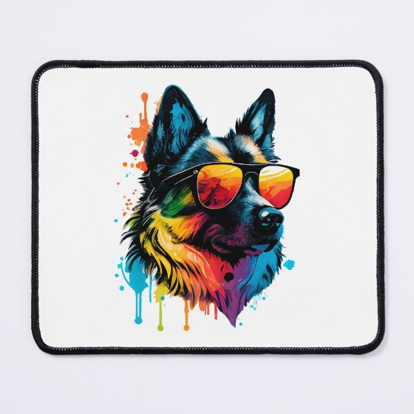 Item preview, German Shepherd dog - Colorful paint dripping art designed and sold by WECreations.