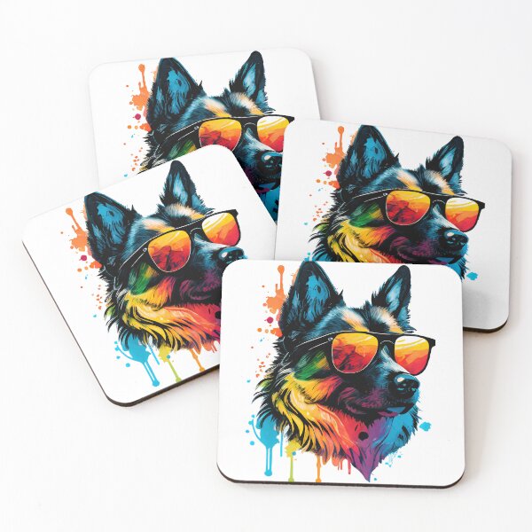 Item preview, German Shepherd dog - Colorful paint dripping art designed and sold by WECreations.