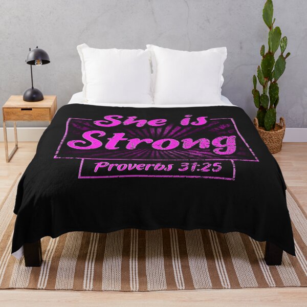 Item preview, She is strong Proverbs 31:25 Bible verse Christian woman designed and sold by LumbardaDesigns.