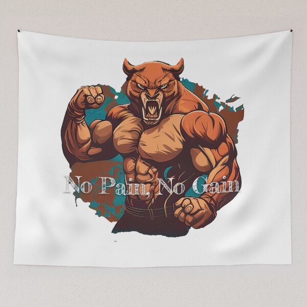 Item preview, No Pain, No GainDesignBodybuilding Fitness Gym Workout Exercise Merch Print Design designed and sold by tengamerx.