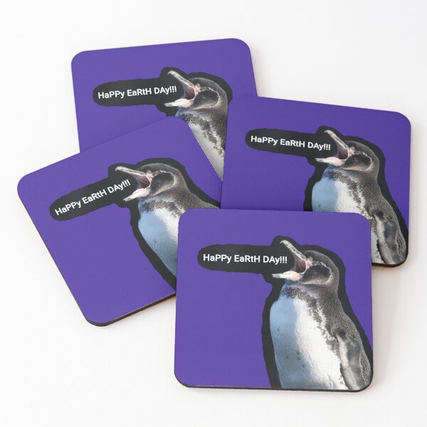 Item preview, Galapagos Penguin Earth Day (Dark Purple #3A2096 background) designed and sold by SBPenguins.