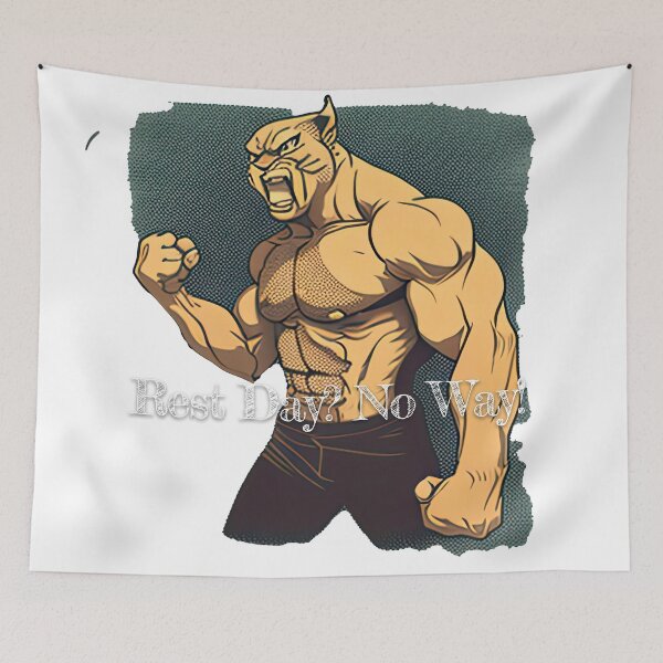 Item preview, Rest Day? No Way!DesignBodybuilding Fitness Gym Workout Exercise Merch Print Design designed and sold by tengamerx.
