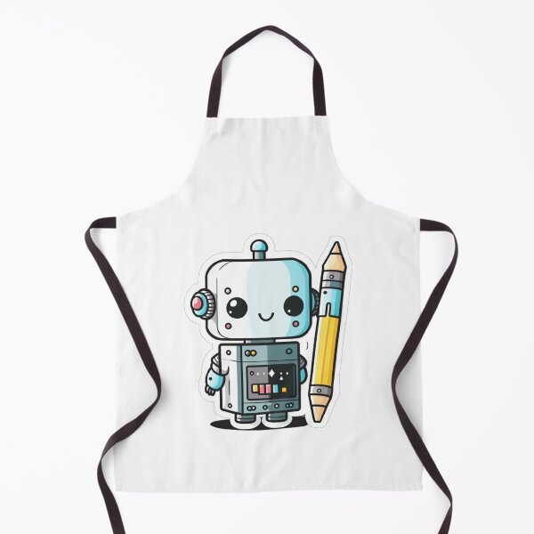 Item preview, Little Cute Robot With Pencil – Adorable Tech-Inspired Design Funny Simple Color Kawaii 2D Art Nice Character designed and sold by Robotkovo.