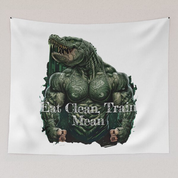 Item preview, Eat Clean, Train MeanDesignBodybuilding Fitness Gym Workout Exercise Merch Print Design designed and sold by tengamerx.