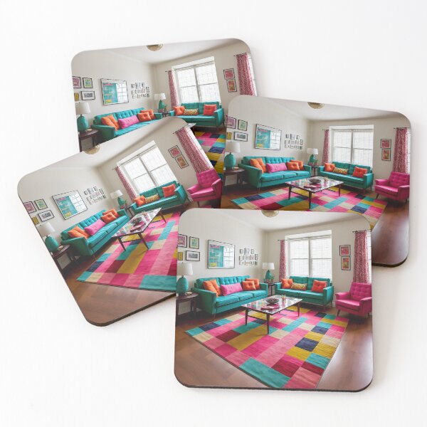 Item preview, A 1960s Living Room With A Vibrant, Retro-Style Sofa And Armchair, Surrounded By A Mix Of Vintage Furniture And Decor, Including A Bold, Geometric Patterned Rug Ai Generated Art designed and sold by AiGens.