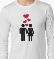 Couple red heart Long Sleeve T-Shirt