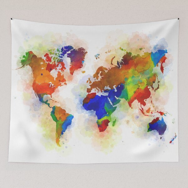 Item preview, Design 77 Colorful World Map designed and sold by artbylucie.