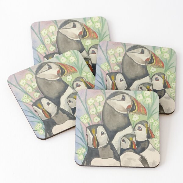 Item preview, Watercolor Atlantic Puffin birds designed and sold by altairaleon.