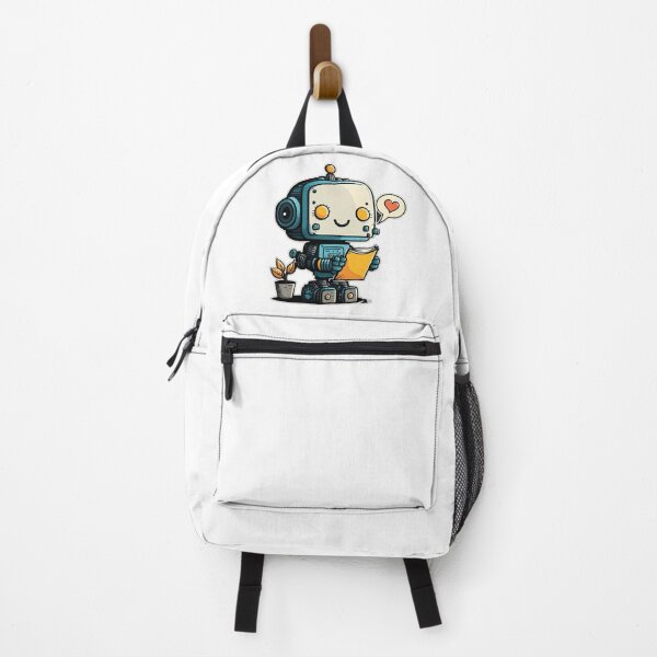 Item preview, Adorable Tech-Inspired Design Funny Simple Color Kawaii 2D Art Nice Character - Little Cute Robot With Plant and Letter designed and sold by Robotkovo.