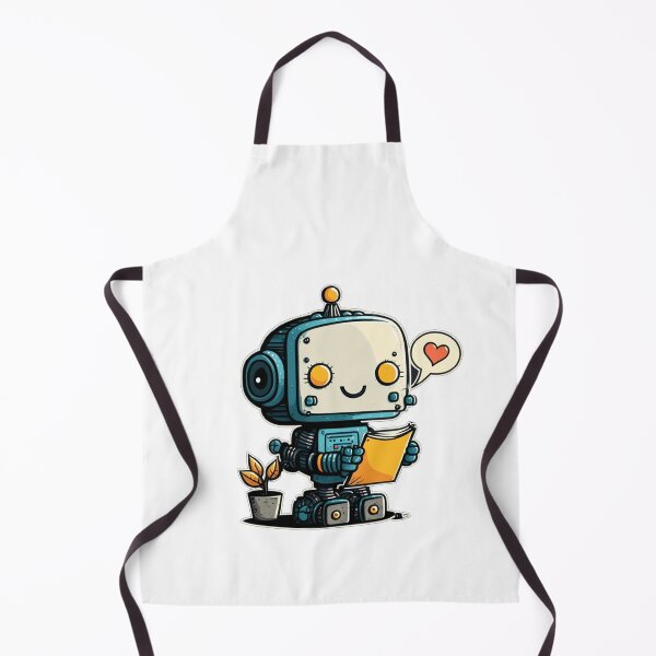Item preview, Adorable Tech-Inspired Design Funny Simple Color Kawaii 2D Art Nice Character - Little Cute Robot With Plant and Letter designed and sold by Robotkovo.