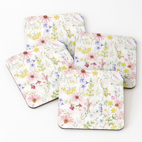 Item preview, Soft Watercolor Summer Garden Gingham designed and sold by UtArt.