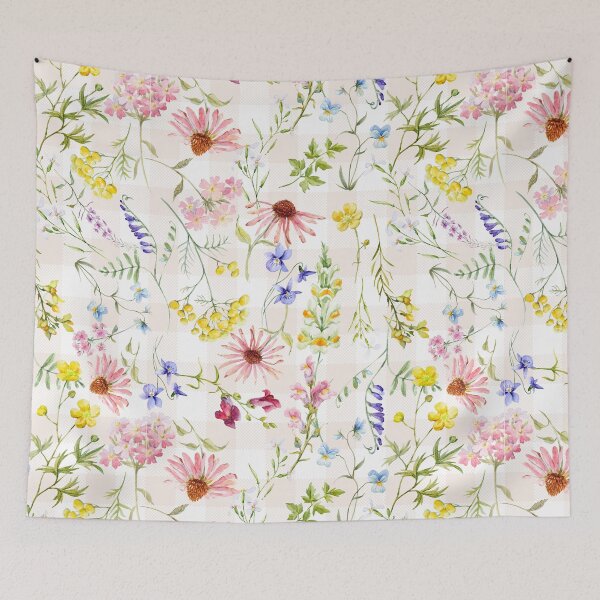 Item preview, Soft Watercolor Summer Garden Gingham designed and sold by UtArt.