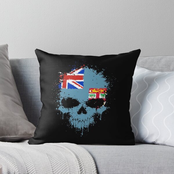 Item preview, Chaotic Fiji Flag Splatter Skull designed and sold by JeffBartels.