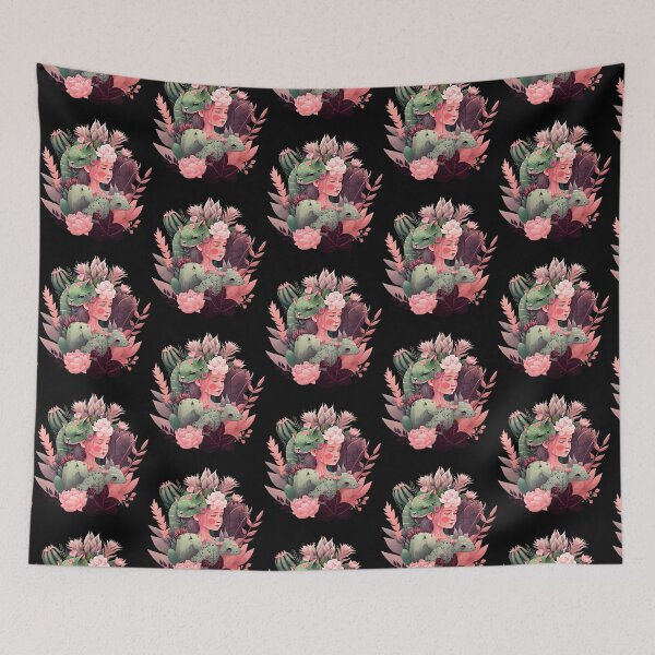 Item preview, jolie dame plante catcus + 3 chats designed and sold by BobaAndBearSvg.